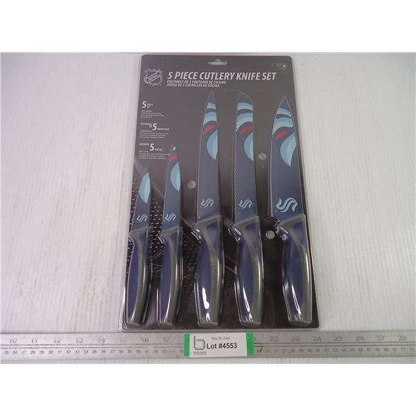 (5) Piece Cutlery Knife Set-Seattle Kraken