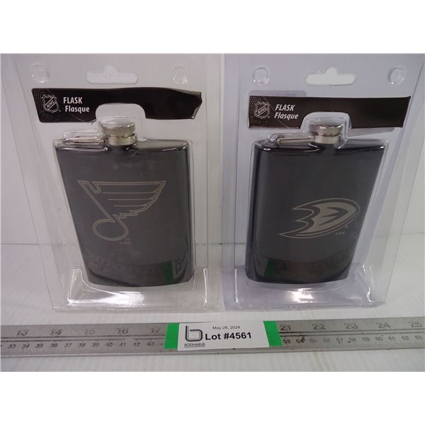 (2) Flasks- St. Louis Blues and Anaheim Ducks