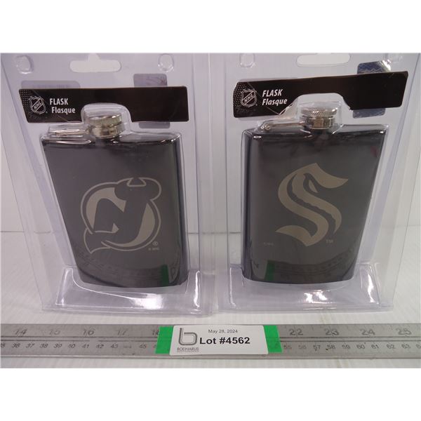 (2) Flasks-Seattle Kraken and New Jersey Devils