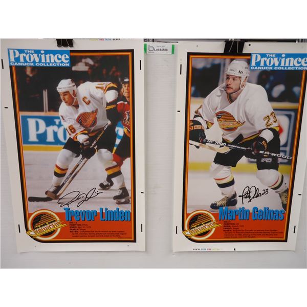 The Province Canuck Posters of Trevor Linden and Martin Gelinas