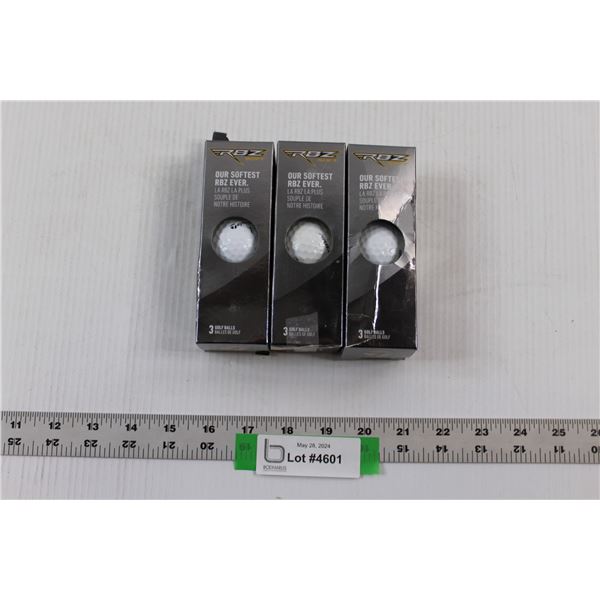 (3) Three Packs of Used Taylor Made RBZ Soft Golf Balls