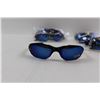Image 2 : (12) UV 400 Sunglasses - Black Frame w/Blue Mirror Lenses (NIP)