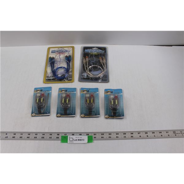 (2) E-Energy High Quality OFC Audio Cables (One Titanium) & (4) A-Zone ANS -100 High/Low Adapters