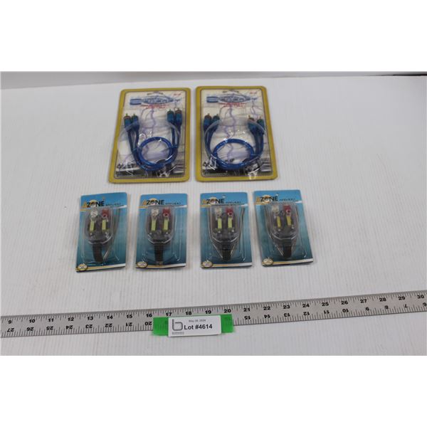 (2) E-Energy High Quality OFC Audio Cables & (4) A-Zone ANS -100 High/Low Adapters