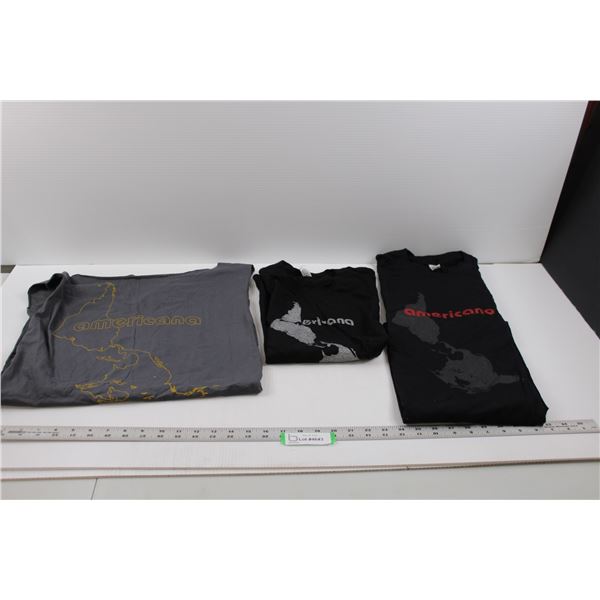 (3) Solidarit's "Americana" T-Shirts - Size L (Ladies),3XL & Unknow As Sleeves and Collar Cut Off