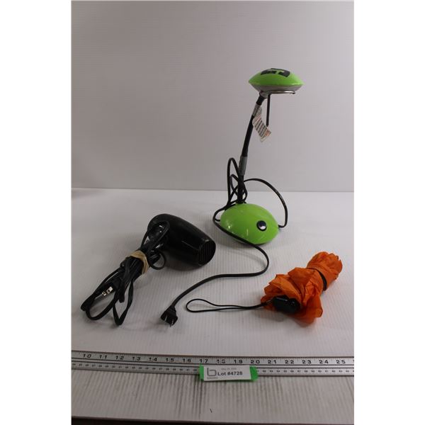 Hairdryer - Works, Lamp - Untested, Umbrella