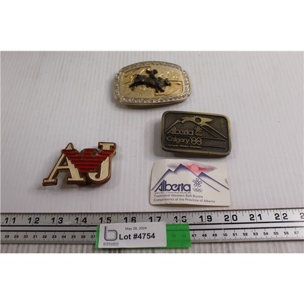 (3) Belt Buckles - Alberta Western