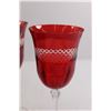 Image 2 : (9) Red Glass Wine Glasses