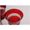 Image 4 : (9) Red Glass Wine Glasses