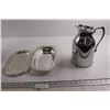 Image 1 : (2) Silverplated Trays, Teapot