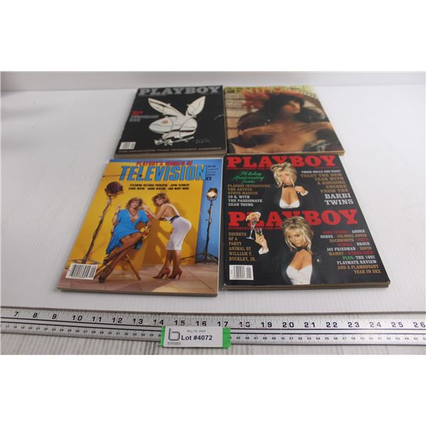 (3) Playboy Magazines April 1974 Penthouse Magazine