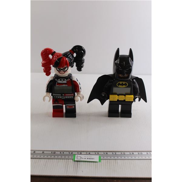 (2) LEGO Clocks - Harley Quinn, Batman