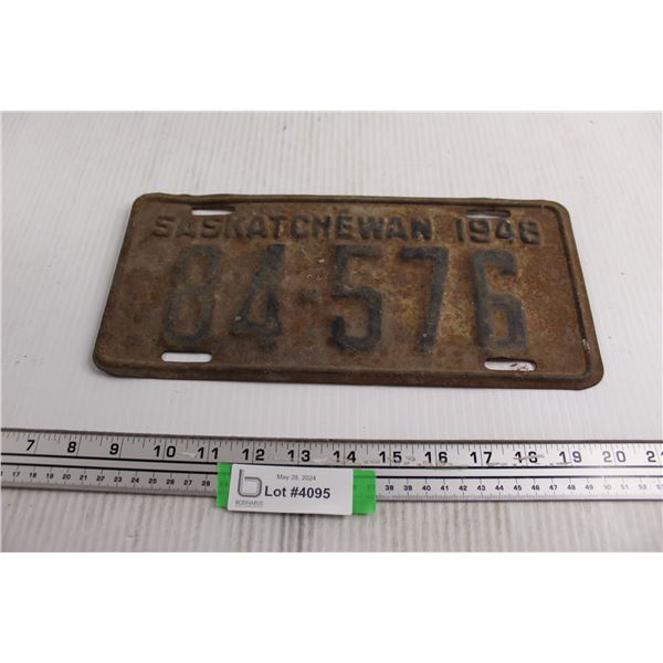 Saskatchewan 1948 License Plate