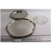 Image 1 : (2) Silverplated Dishes, Glass Divided Dish