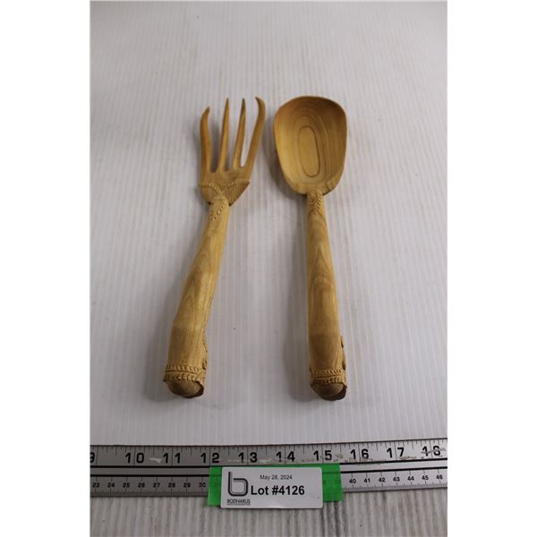 Wooden Rake and Scoop