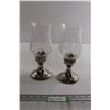 Image 1 : (2) Silverplate Cut Glass Candleholders
