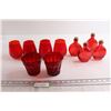 Image 1 : (6) Red Glasses, (4) Red Potion Bottles