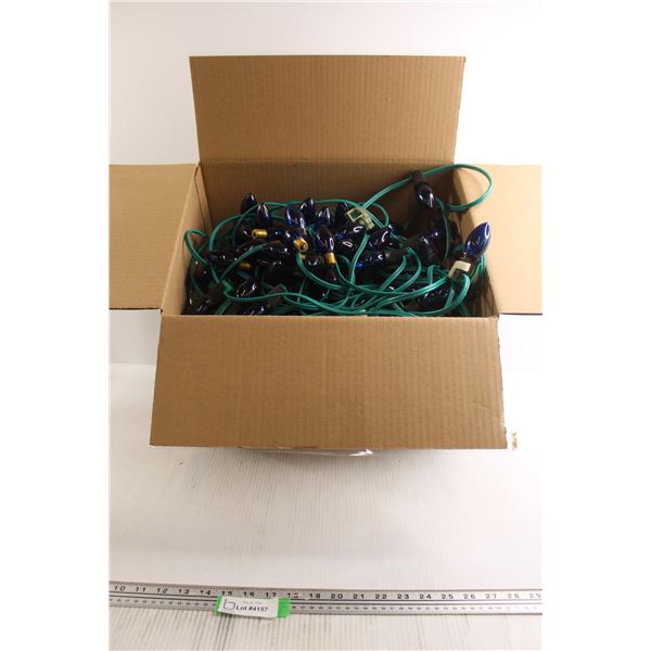 Box of Blue Christmas Lights - Untested