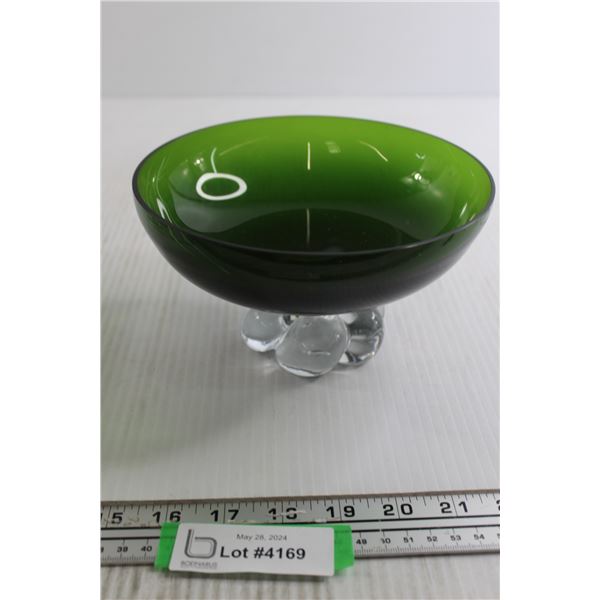 Green Pedestal Bowl