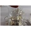 Image 3 : (4) Glass Teacups with Saucers