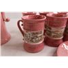 Image 5 : Pink Teapot, (6) Mugs with Saucers - Some Chips