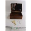Image 1 : Wooden Box with Mirror, Fan, Magnifying Glass