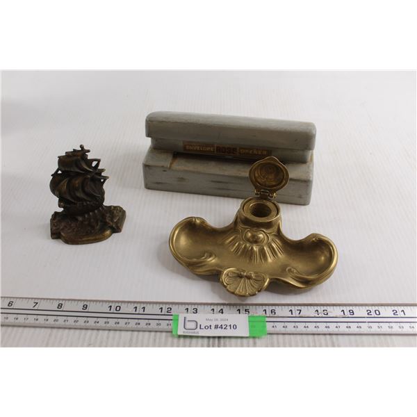 Envelope Opener, Boat Decoration, Inkwell
