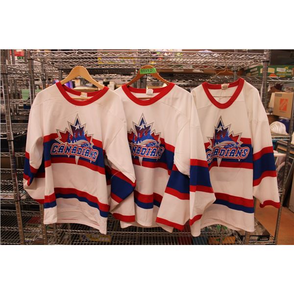 (3) White Canadians Jersey - Size Small