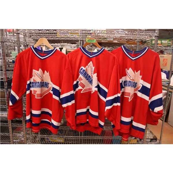 (3) Zone 2 Canadians Jersey - 1 Medium 2 Large