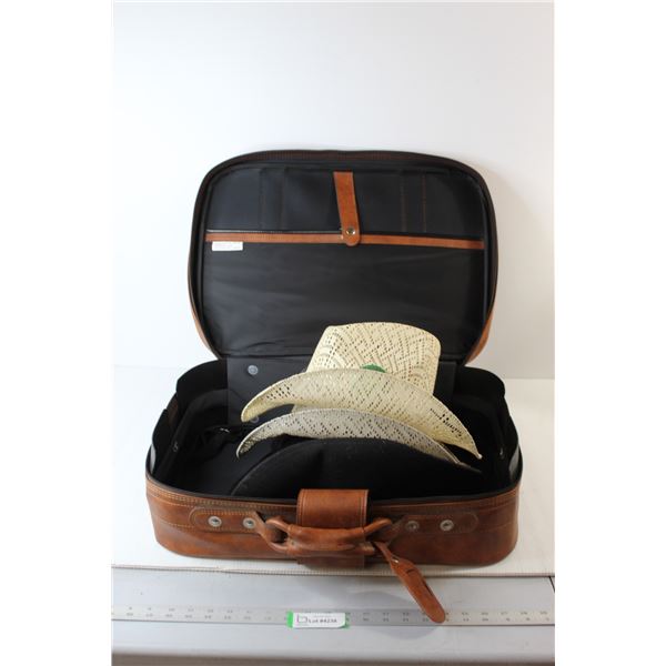 (3) Cowboy Hats & Suitcase