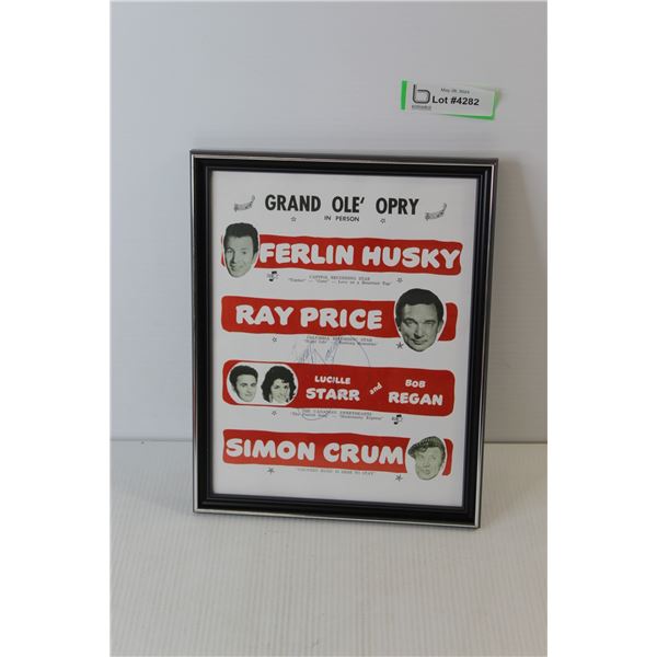 Grand Ole' Opry Picture in Frame - Not Authenticated