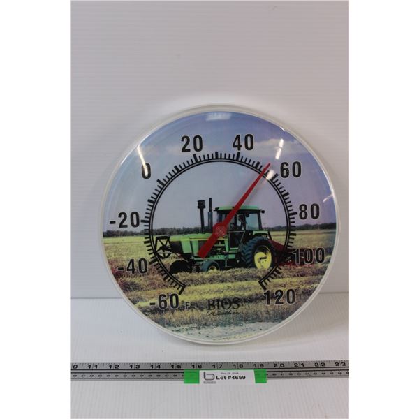 John Deere Temperature Gauge (in Fahrenheit) - 12" Diameter - As Is