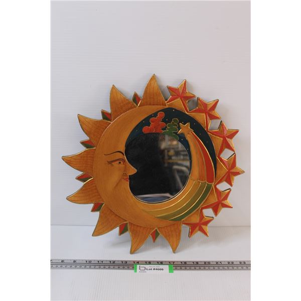 Moon & Shooting Star Mirror, Wall Mount - 15.5" Diameter
