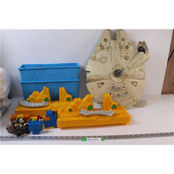 (2) Duplo Railway Sets, Star Wars Millennium Falcon Toy (Lot As Is)