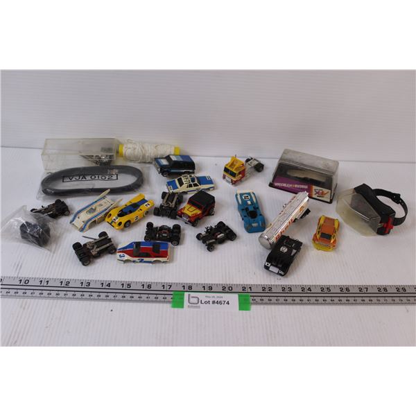 Lot of: Race Track Magnetic Cars - As Is