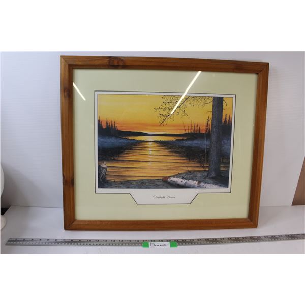 Wood Framed "Twilight Dawn" Print by Glen Scrimshaw w/ Certificate of Authenticity (1990) - 26.5" x 