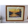 Image 1 : Wood Framed "Twilight Dawn" Print by Glen Scrimshaw w/ Certificate of Authenticity (1990) - 26.5" x 