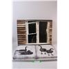 Image 1 : (2) Canadian Goose Print on Canvas (12"x12"), Deer in House Print on Canvas (24"x18")