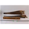 Image 1 : (2) Vintage 26" Wood Hand Saws, Vintage Wood Level