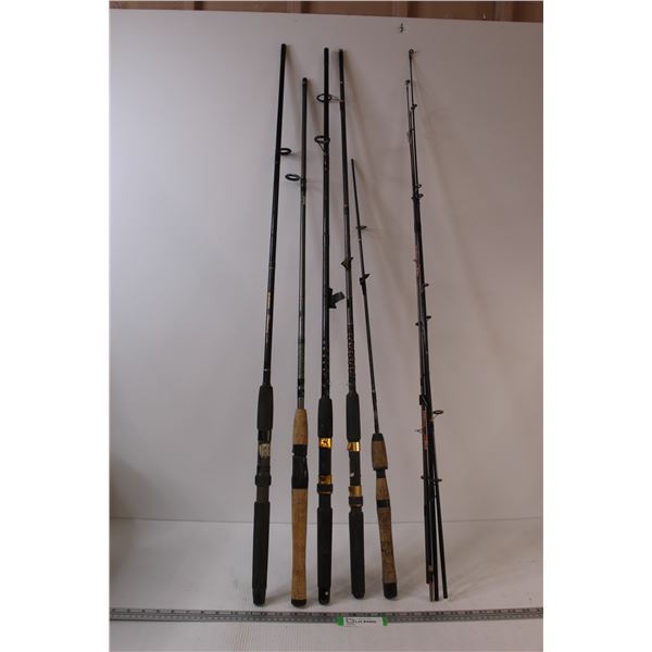 (5) Fishing Rods - No Reels (Various Sizes) - As Is