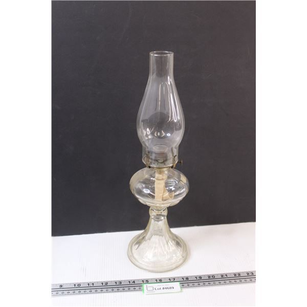 Lomax Clear Glass Kerosene Lamp - No 1 Style - 16.25" Tall w/Shade on