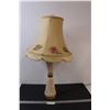 Image 1 : Aladdin Shaped End Table Lamp w/Hand Painted Shade - 30"x 16" - Works