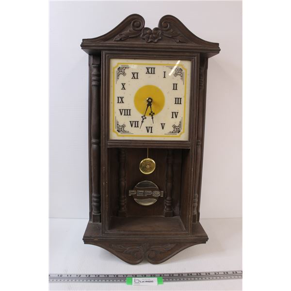 Electric Pepsi Clock - 27" x 14" - Untested - As Is