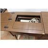 Image 4 : *Mid Century Sewing Machine Table & Chair - 32" x 18" x 30" - Sewing Machine untested