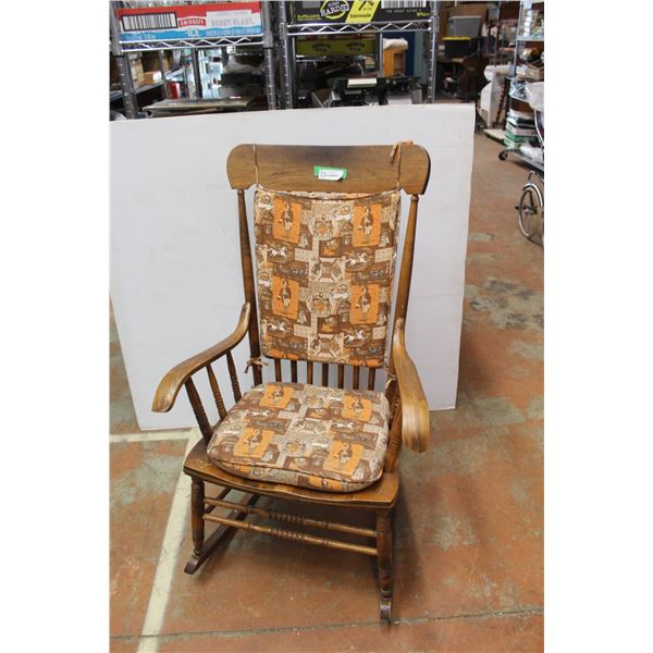 * Wooden Rocking Chair - 41"x 20" x 18" - As Is