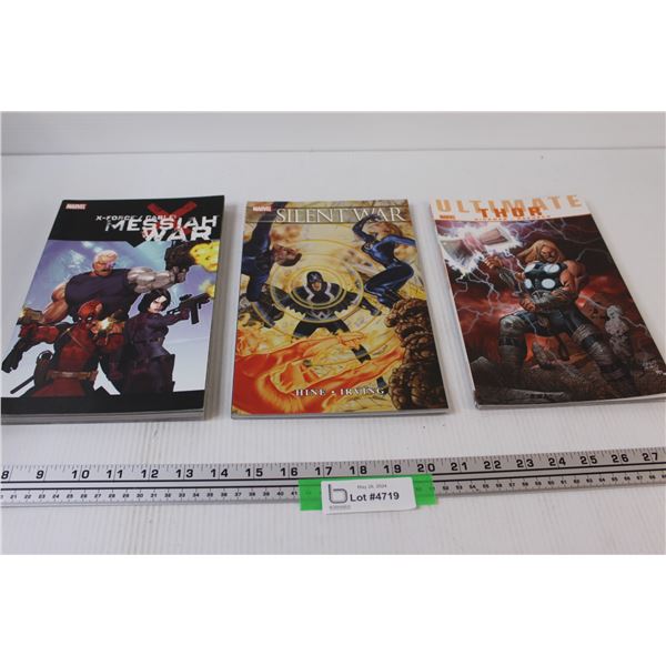 (3) Graphic Novels: X-Force Messiah War, Silent War, Ultimate Thor