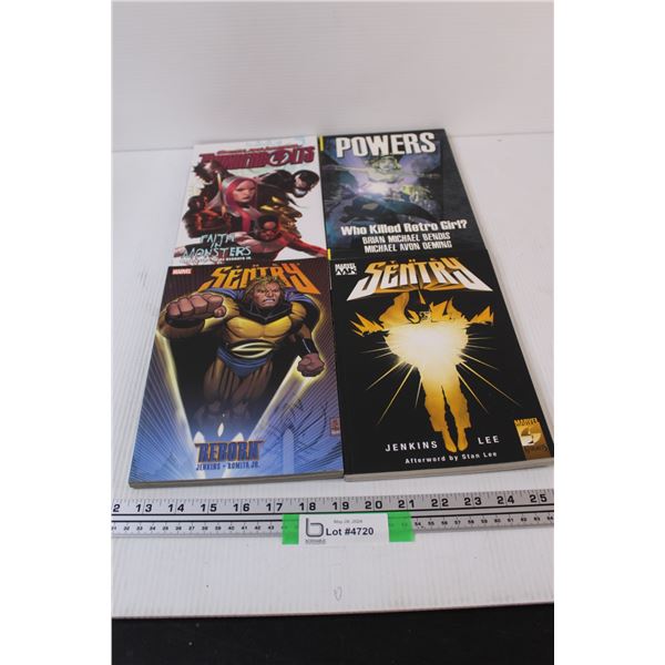 (5) Graphic Novels: Marvel - Thunderbolts, Powers, The Sentry