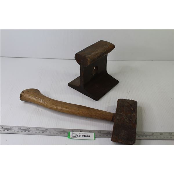 Blacksmith Hammer - 5 1/2" of Track Rail