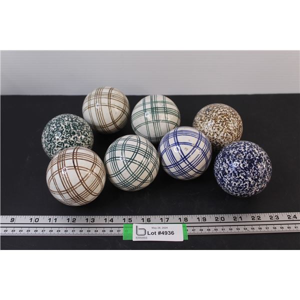 (8) Antique Carpet Balls - Unauthenticated