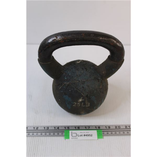 Kettle Bell - 25 Pound Weight (Some Wear)